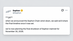 Sophon Set to Pull Plug on Layer 2 Network After $70M Funding Push – Bitcoin News